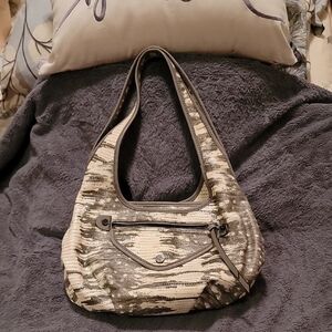 Stylish Gray & White Patterned Simply Vera Vera Wang Shoulder Bag